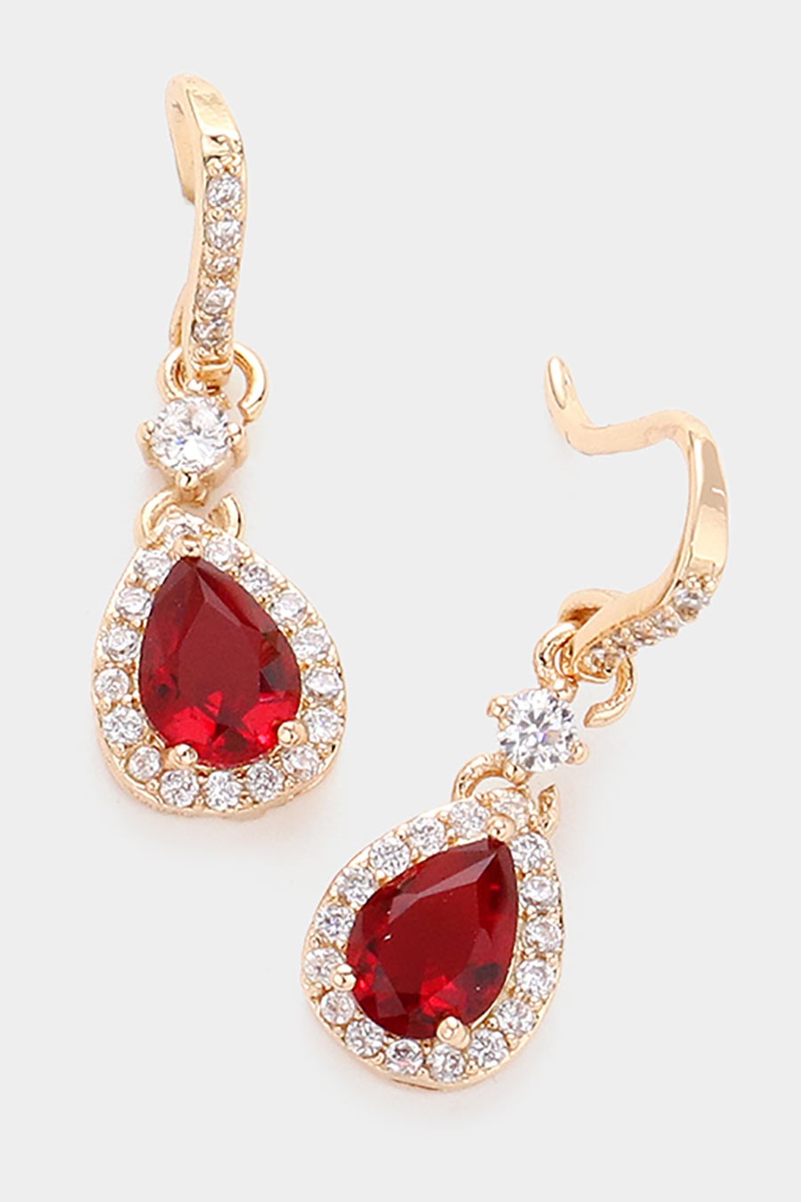 CZ Teardrop Dangle Evening Earrings - Debs on 5th