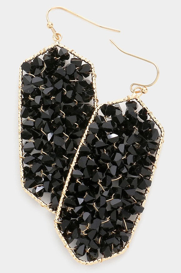 Bead Cluster Hexagon Dangle Earrings - Debs on 5th