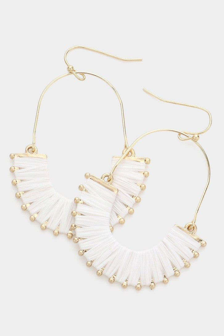 Raffia Wrapped Dangle Earrings - Debs on 5th