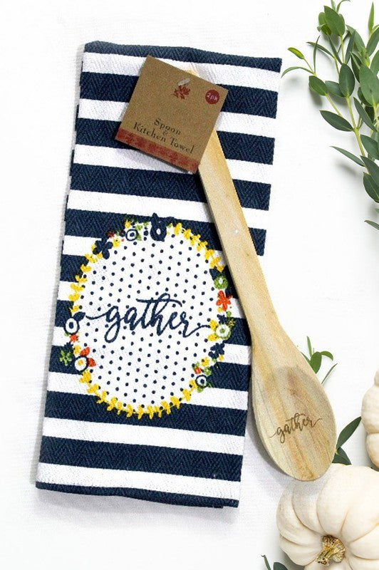Breeze Autumn Maple Leaf Spoon Kitchen Towel Set - Debs on 5th