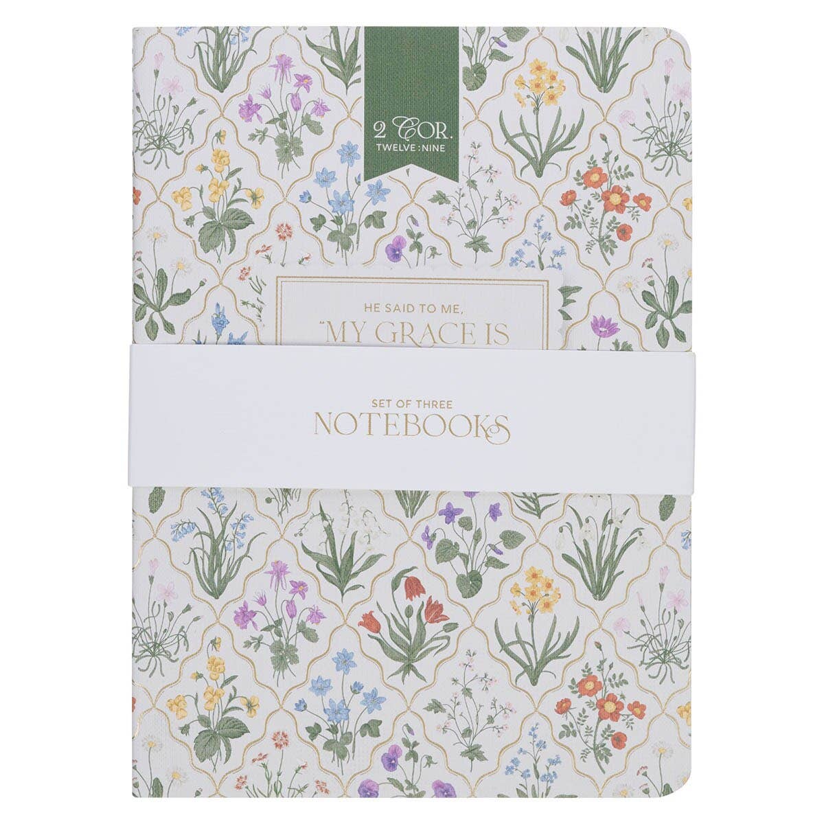 Notebook Set 3pc My Grace Is Sufficient For You 2 Cor. 12:9