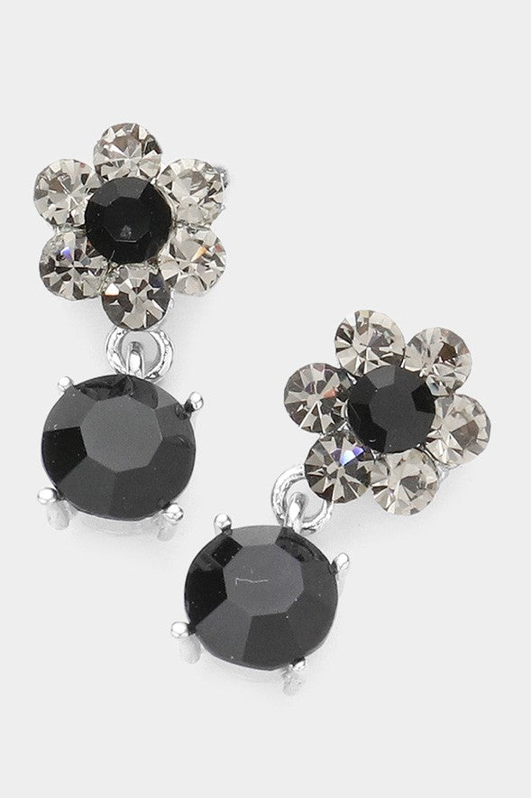 Genuine Crystal Flower Earrings - Debs on 5th