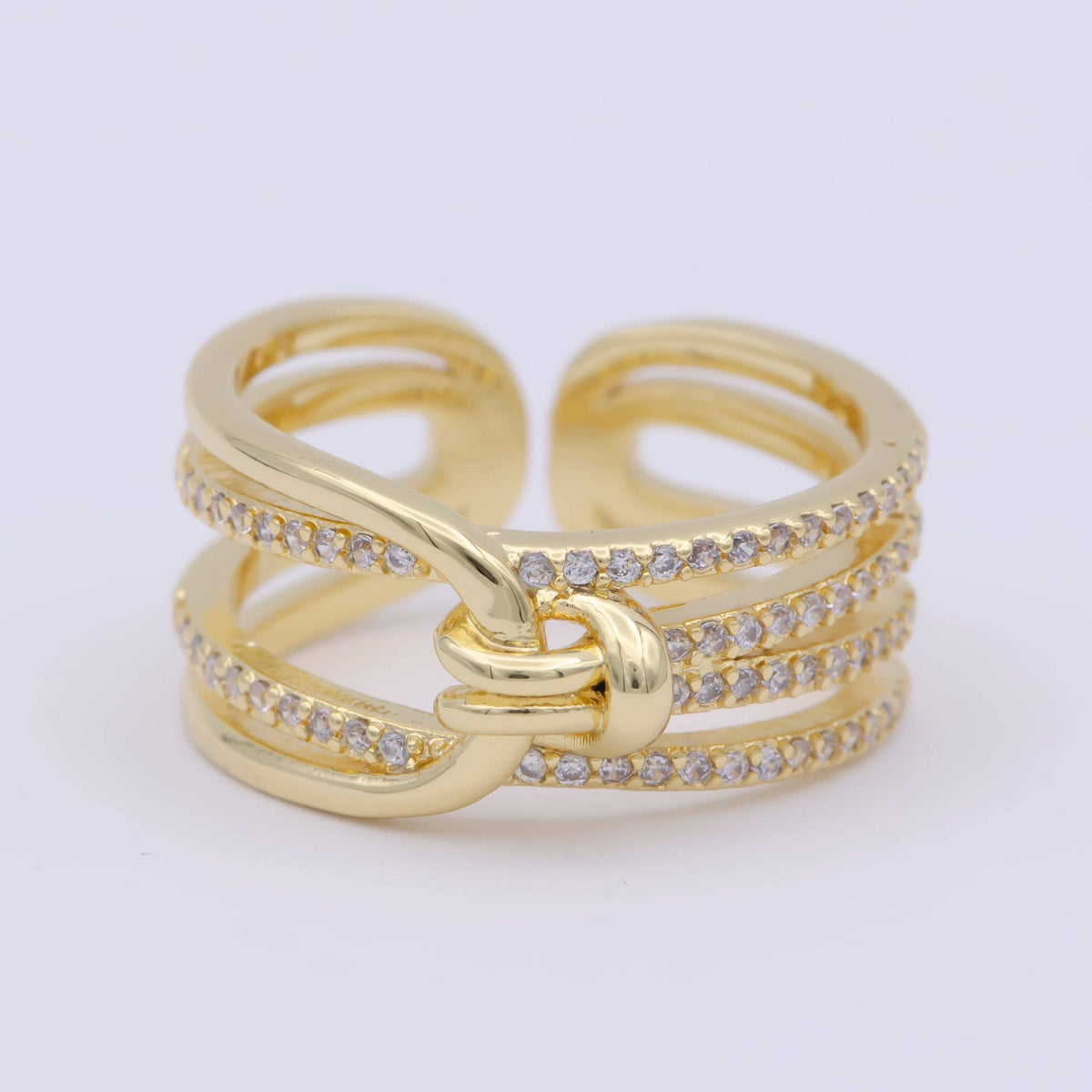 Dainty Knot Tie Gold Filled Ring Open Adjustable Ring O458