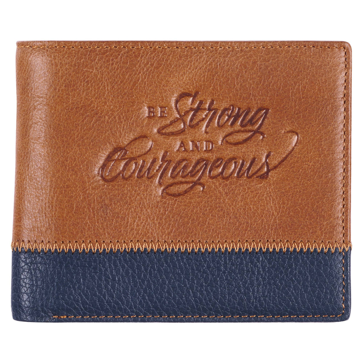 Wallet Leather Two-tone Be Strong & Couragous Josh. 1:9