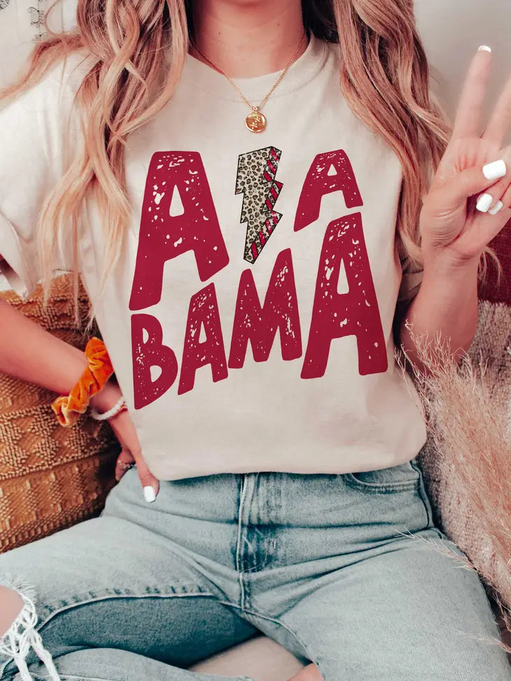 Alabama Bolt Graphic Top - Debs on 5th