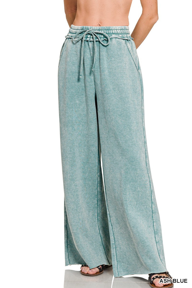Acid Wash Sweatpants w/Pockets