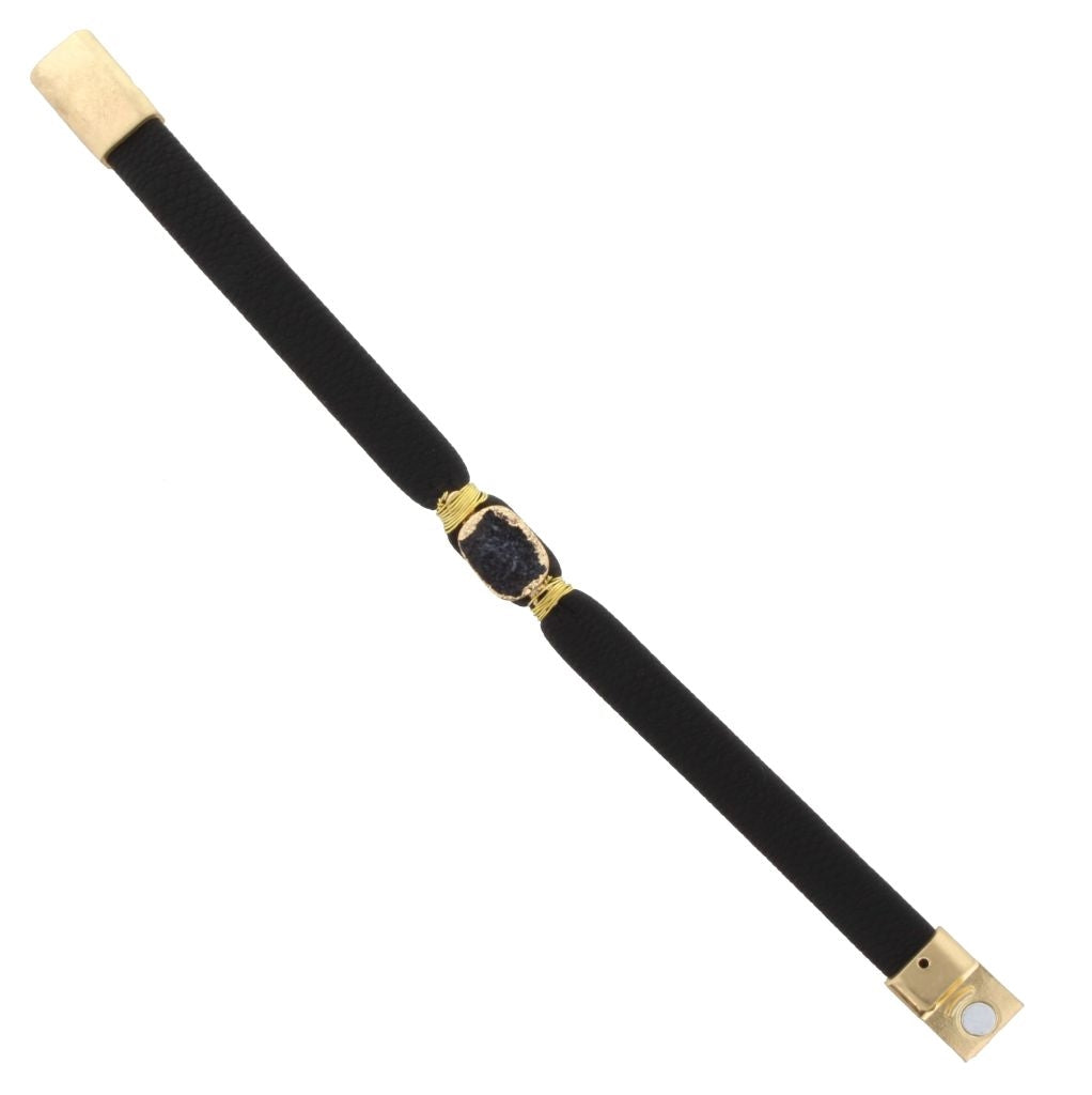 Leather Band Bracelet with Stylish Beads - Debs on 5th