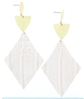Gold Teardrop Post with Gold Half Eclipse Alligator Leather - Debs on 5th