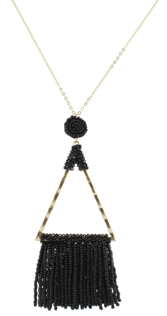 32" Beaded Triangle with Beaded Fringe - Debs on 5th