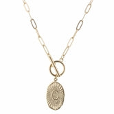 Gold Stamped Initial With Link Chain - Debs on 5th