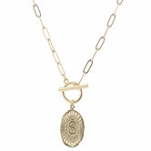Gold Stamped Initial With Link Chain - Debs on 5th