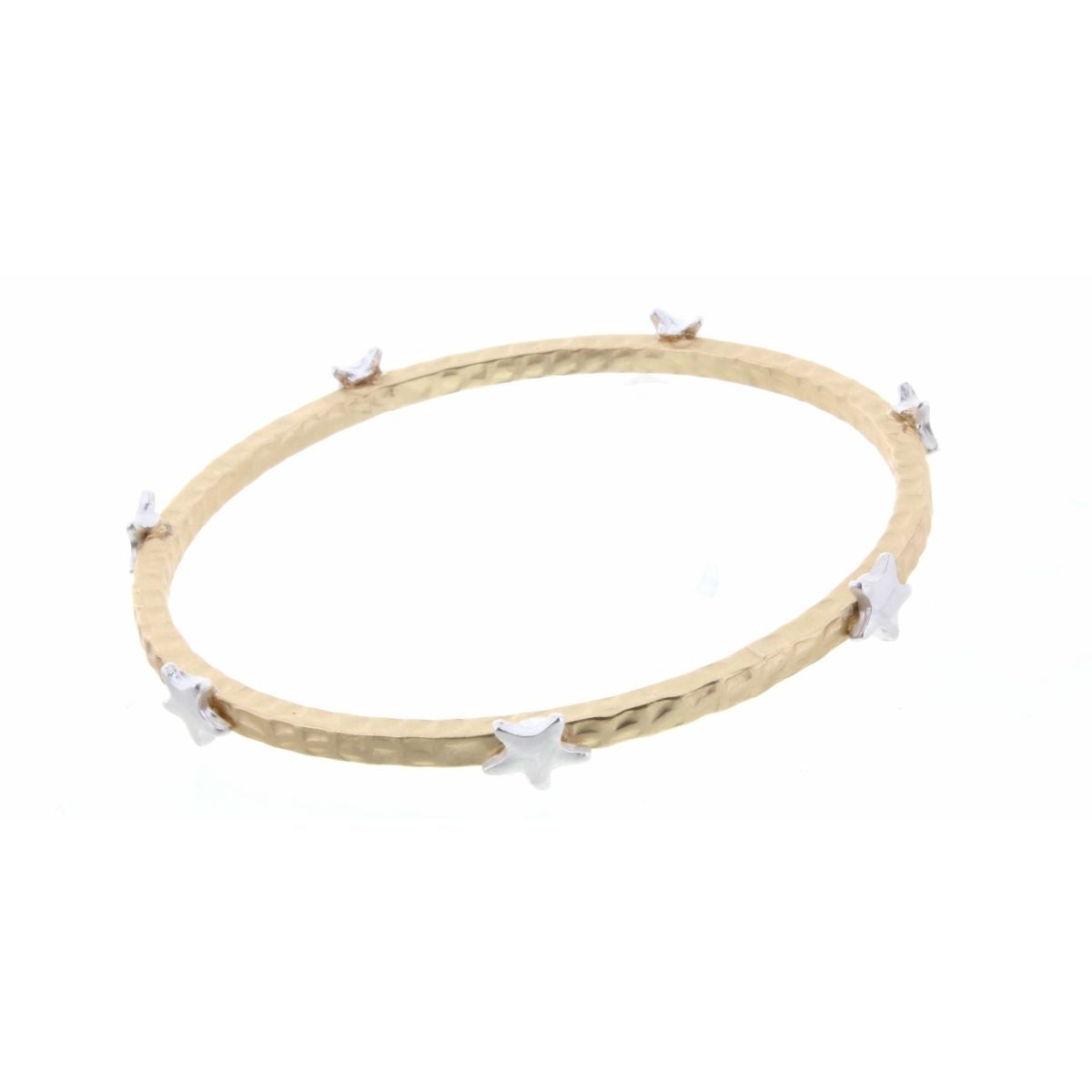 Silver Star Station on Gold Bangle Bracelet - Debs on 5th