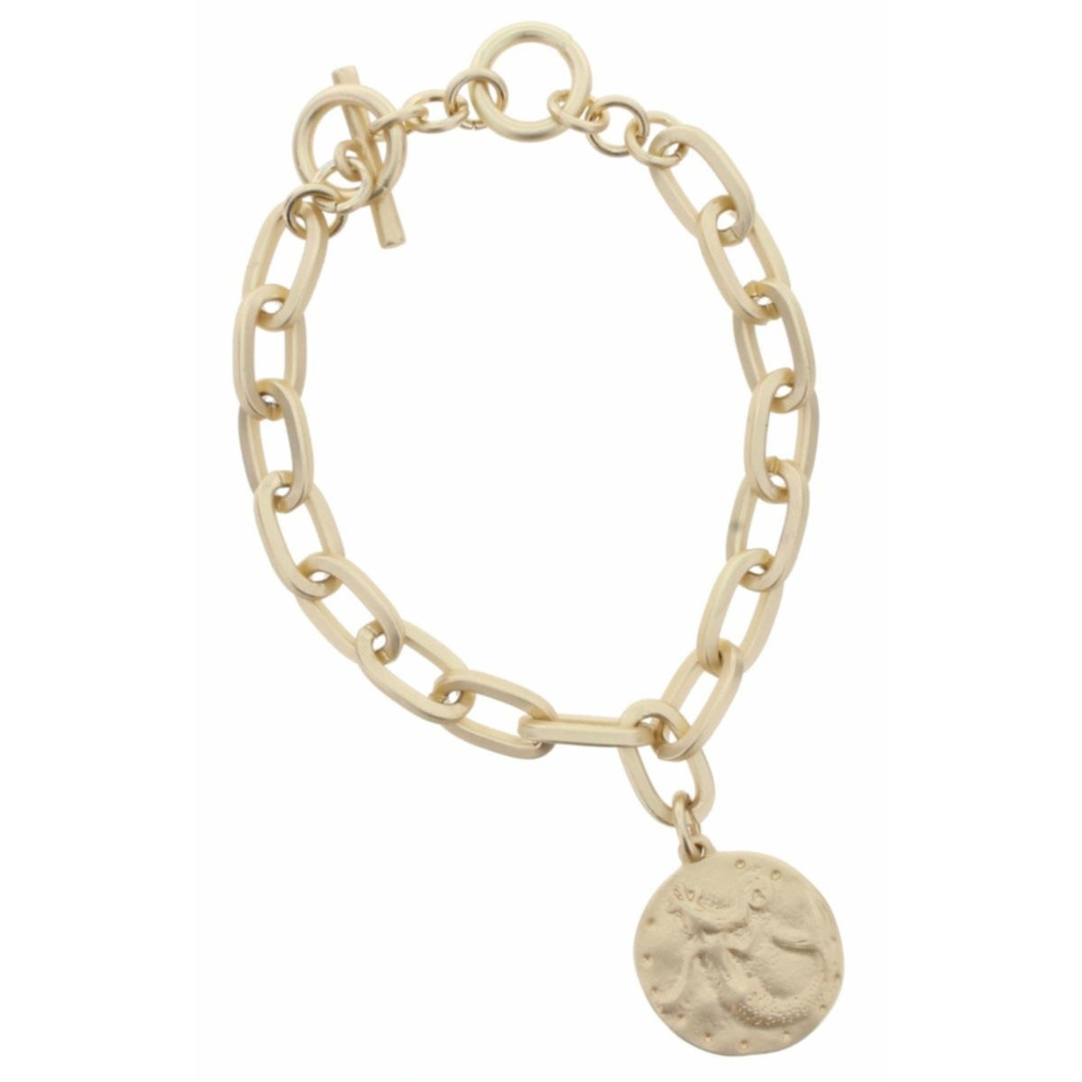 Gold Toggle Chain with Mermaid Charm Bracelet - Debs on 5th