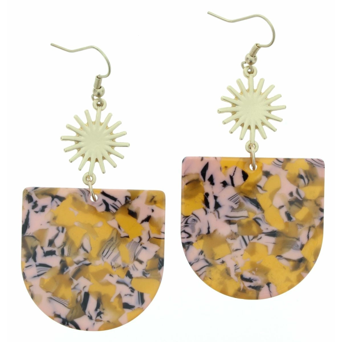 Gold Sunbust Resin Earring - Debs on 5th