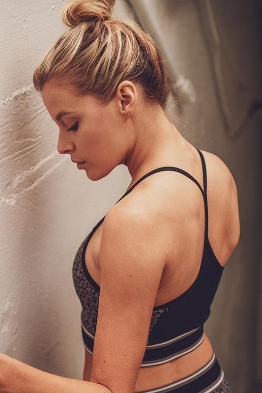 Leopard Print Color Block Sports Bra - Debs on 5th
