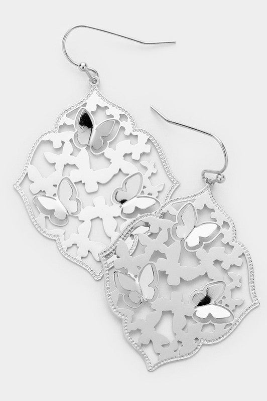 Brass Metal Butterfly Earrings - Debs on 5th