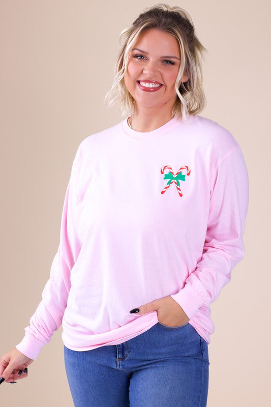 Candy Cane Long Sleeve Tee - Debs on 5th