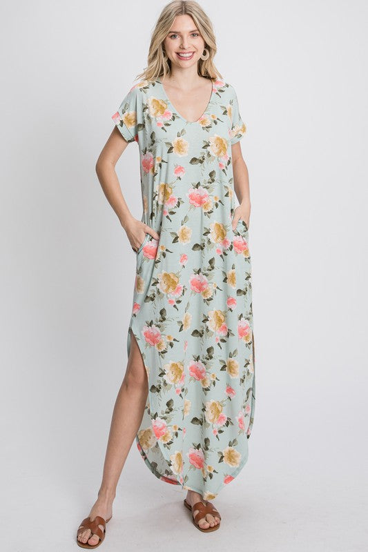 Floral Print Maxi Dress - Debs on 5th
