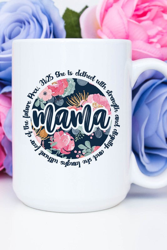 Mama Blue Floral Coffee Mug Cup - Debs on 5th