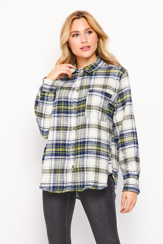 Plaid Casual Flannel Top - Debs on 5th