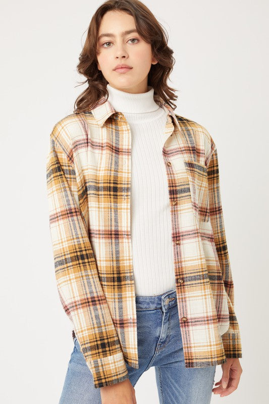 Plaid Casual Flannel Top - Debs on 5th