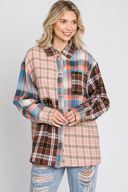Multi Color Flannel Top - Debs on 5th