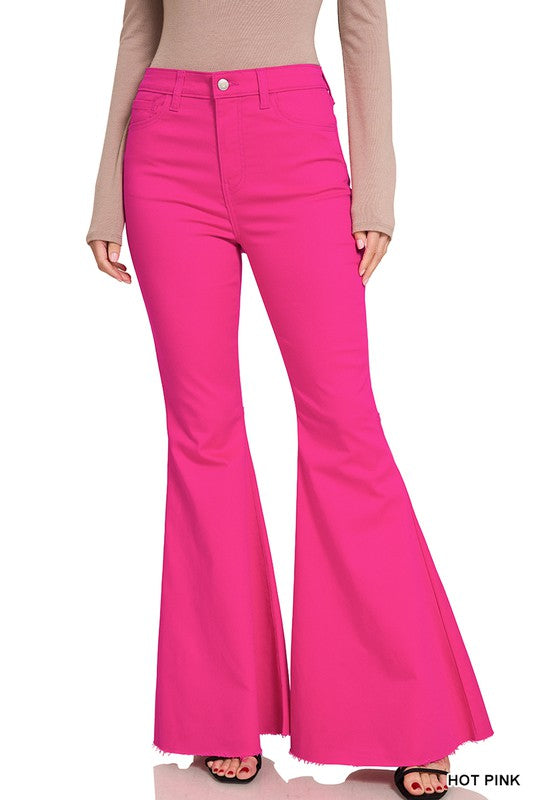 High Rise Super Flare Denim Pants - Debs on 5th
