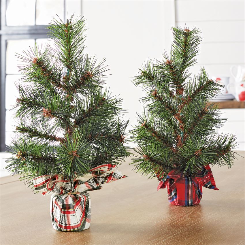 Tartan Faux Pine Trees - Debs on 5th