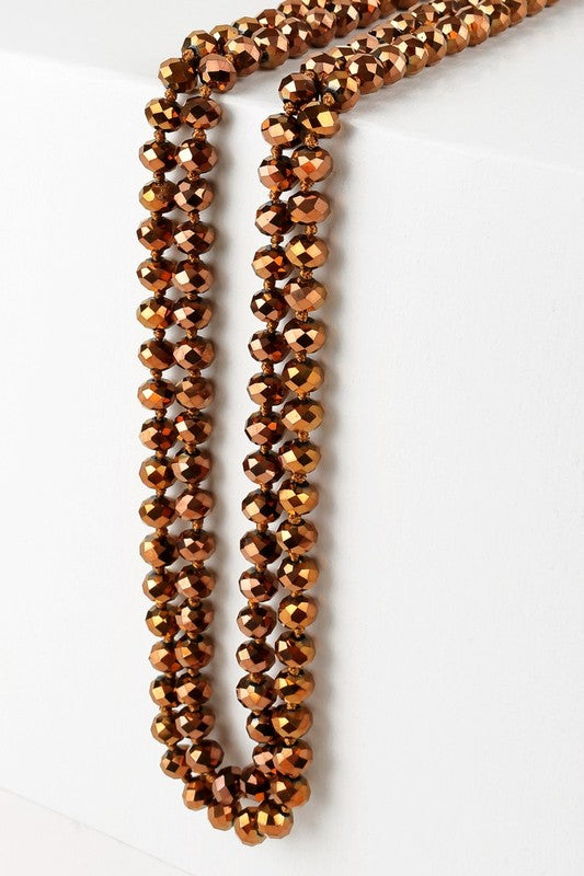 60" Colored Glass Bead and Knotted Thread Necklace - Debs on 5th