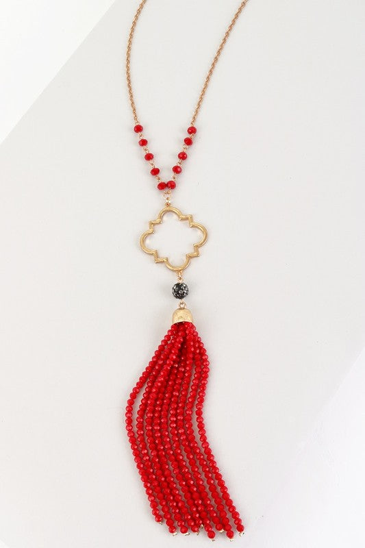 Metallic Moroccan Spoon Flower Necklace - Debs on 5th
