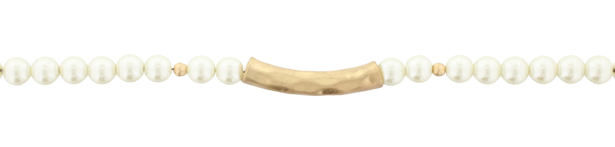 14" Faceted Beads with Hammered Gold Bar, 3" Ext. - Debs Boutique  LLC