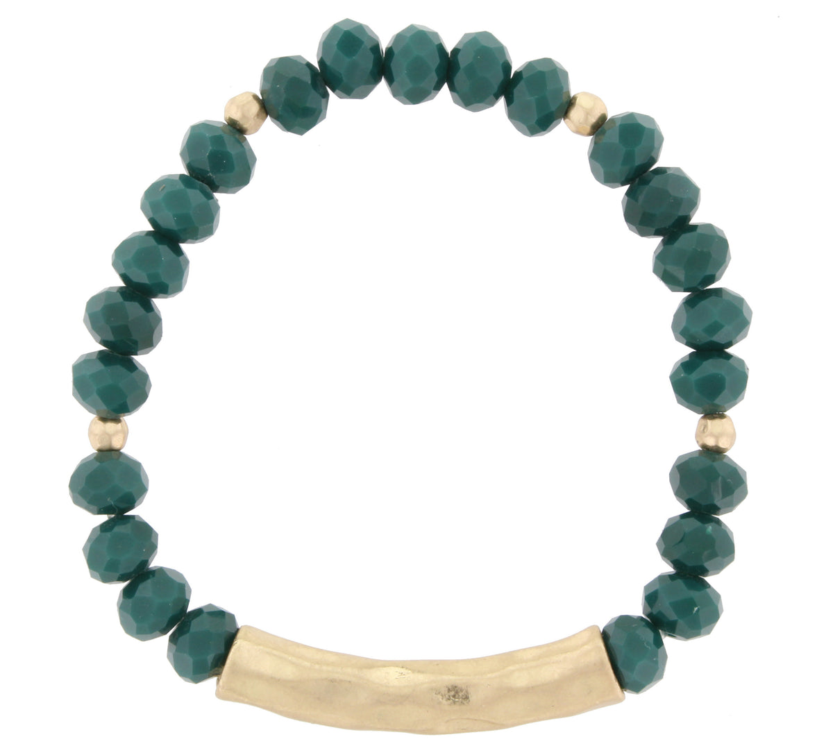 Faceted Beads with Hammered Worn Gold Bar - Debs Boutique  LLC