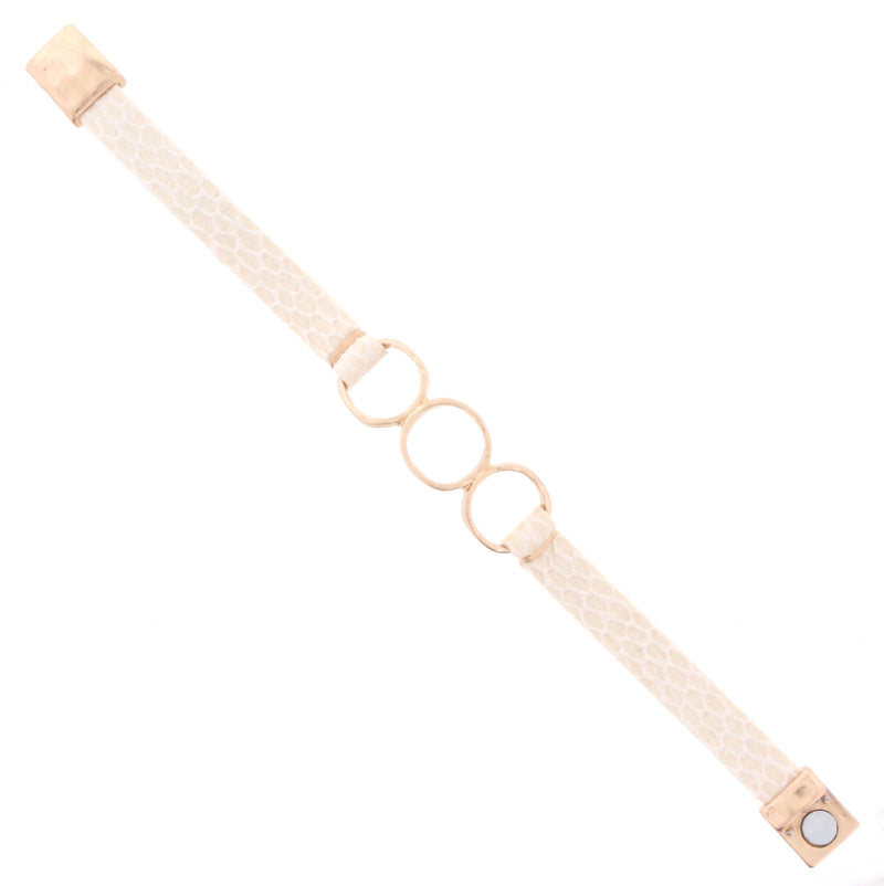 3 Gold Ring Magnetic Snakeskin Bracelet - Debs on 5th