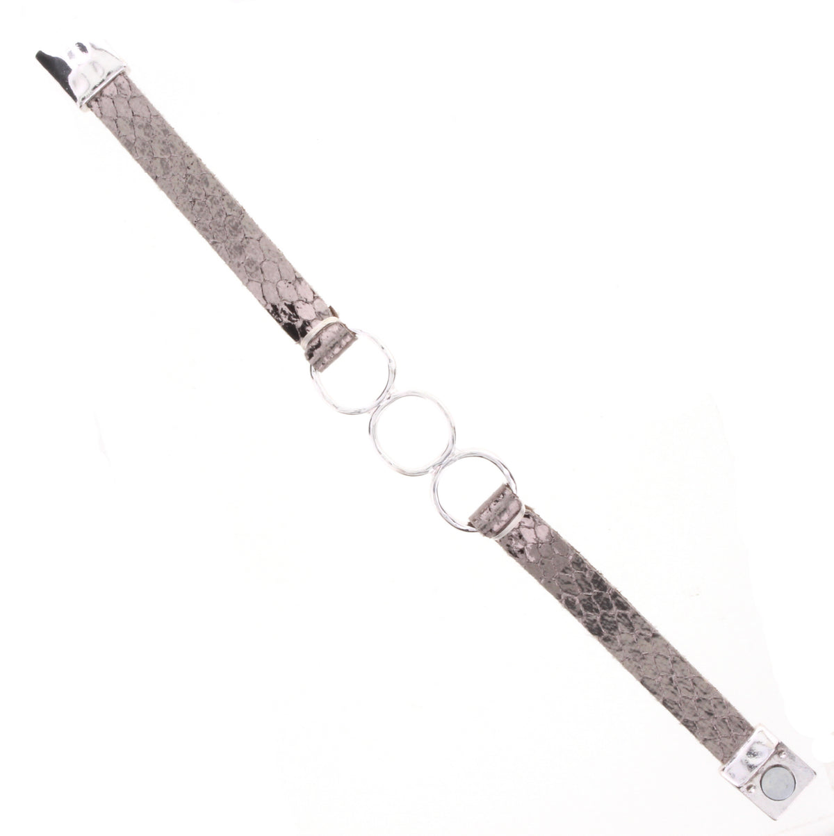 3 Gold Ring Magnetic Snakeskin Bracelet - Debs on 5th