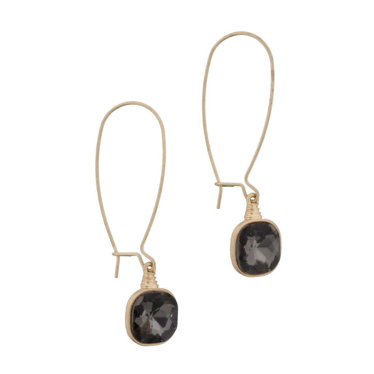 Rhinestone Square Threader Earrings - Debs on 5th