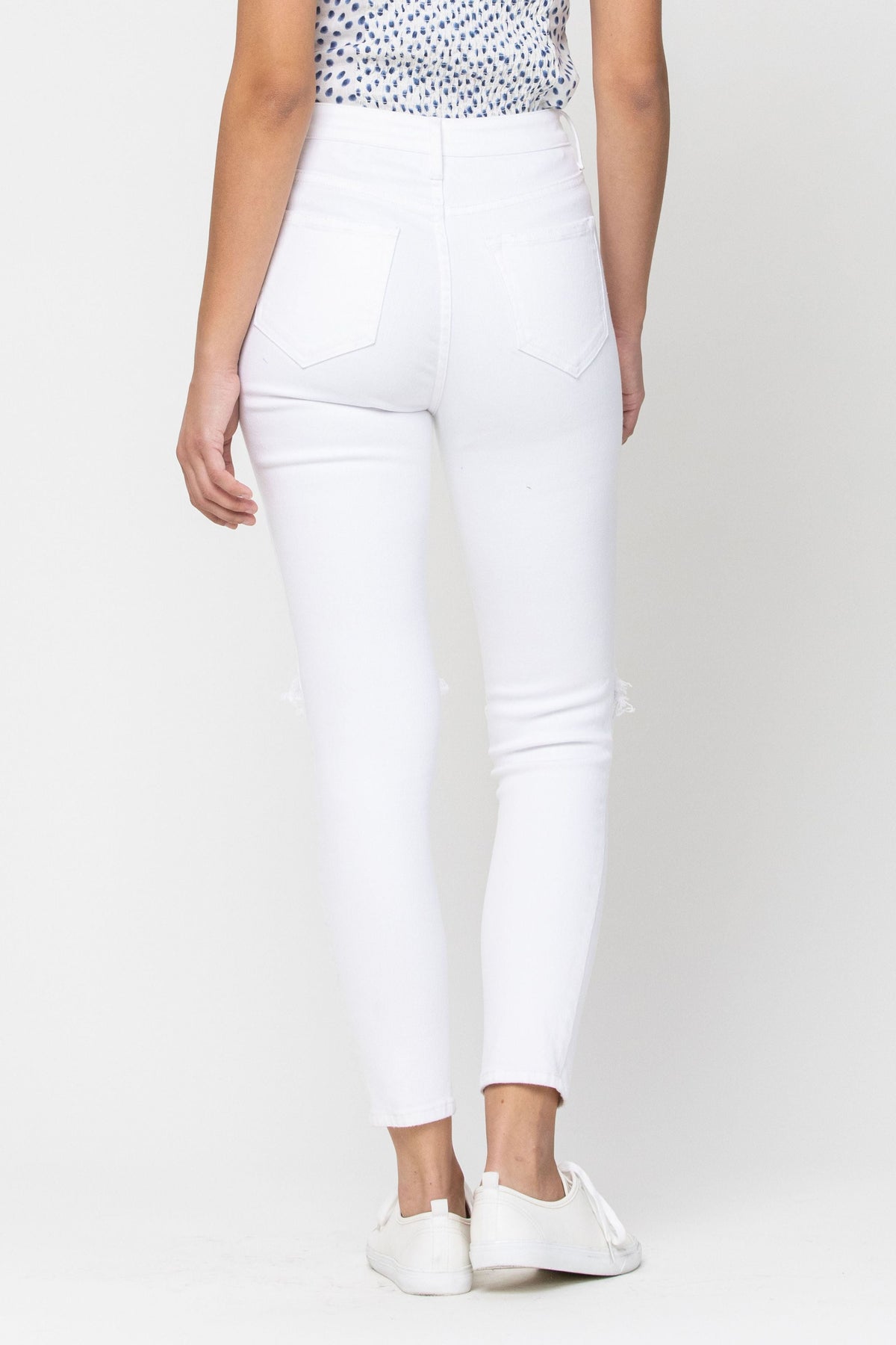 Full Size High Rise Distress Ankle Skinny Jean - Debs on 5th
