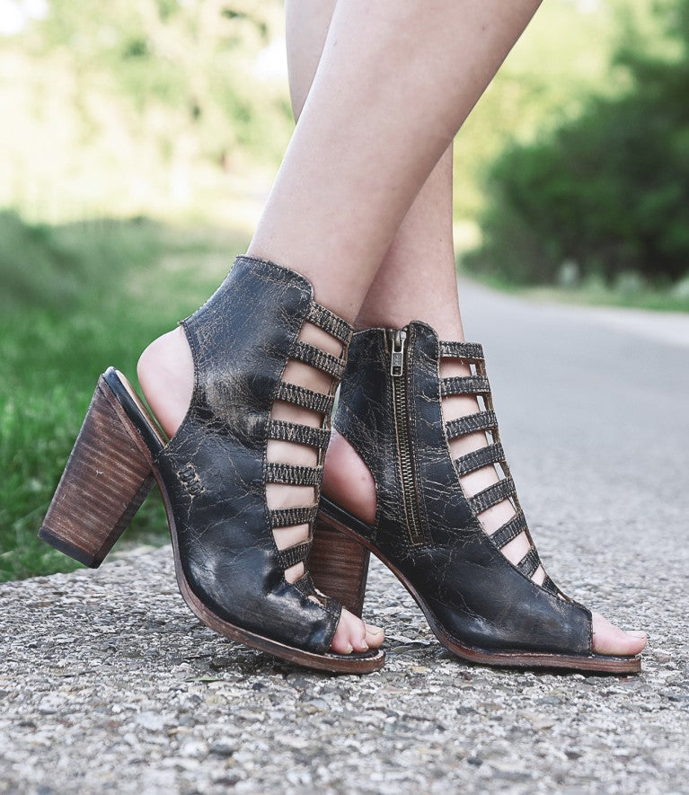 Occam Sandal w/Peep Toe Heel & Cage by Bedstu - Debs on 5th