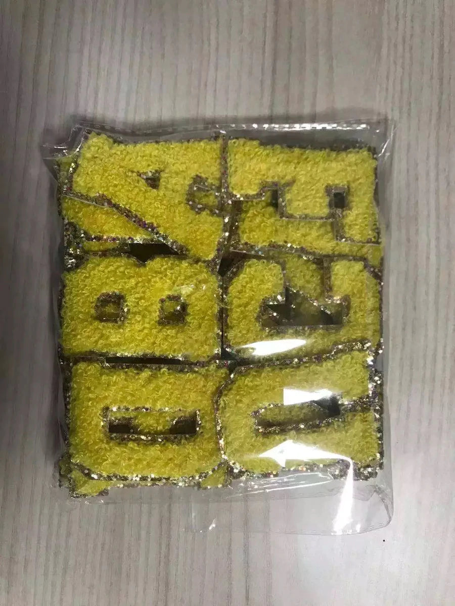 Yellow Varsity Self Adhesive Letters - Debs on 5th